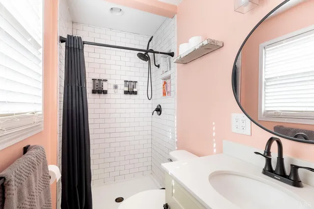 a bathroom with a shower