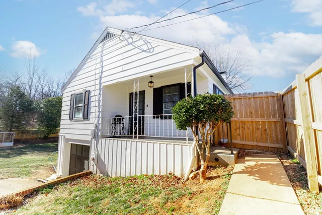 a view of yard from a city