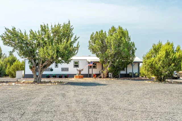 a view of a house with a yard and a garage
