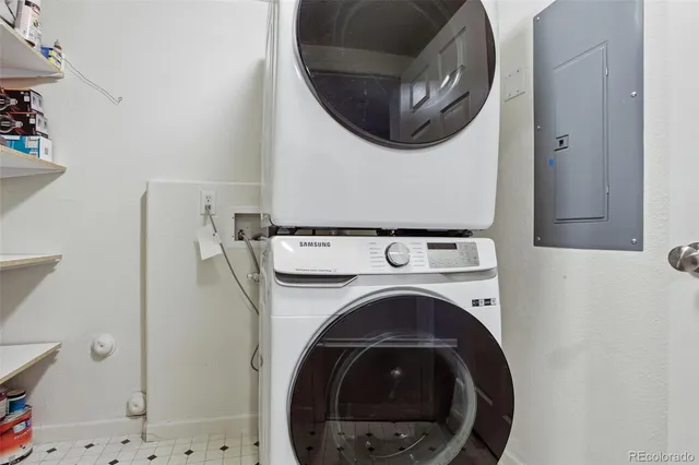 a close view of washer and dryer