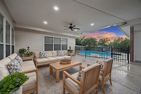 a outdoor space with furniture