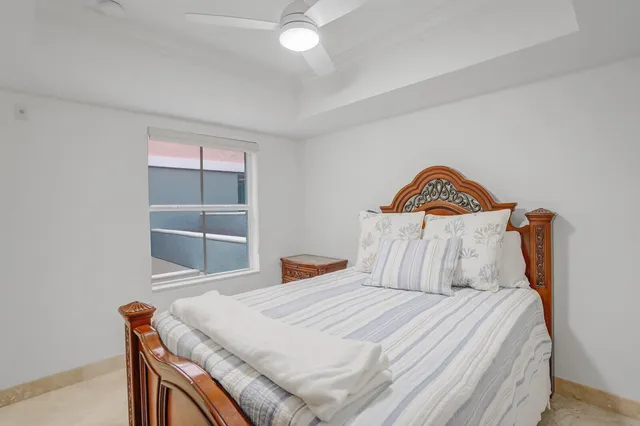 a bedroom with a bed and closet