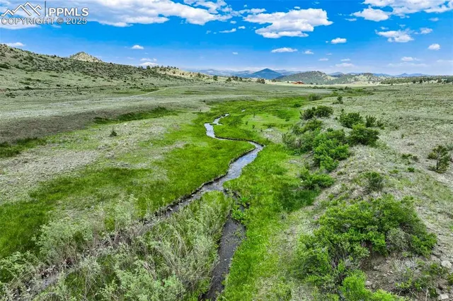 a view of an outdoor space with mountain view