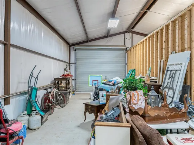 a dining room with furniture