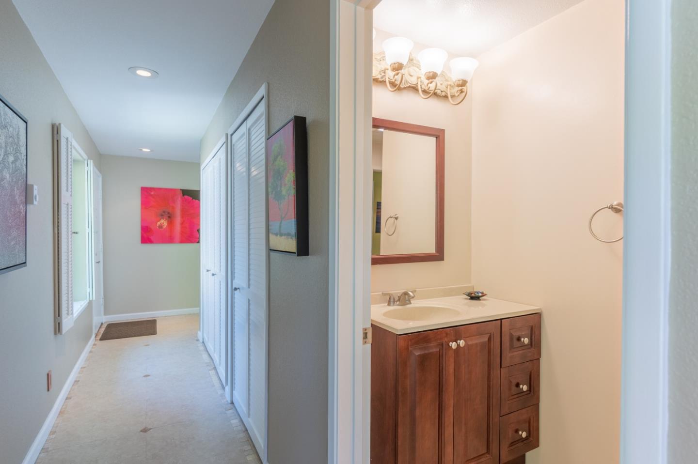 47 Shepherds Knoll Road, Unit 47 Monterey, CA 93940 - Photo 26 of 46 a bathroom with a sink vanity and a mirror