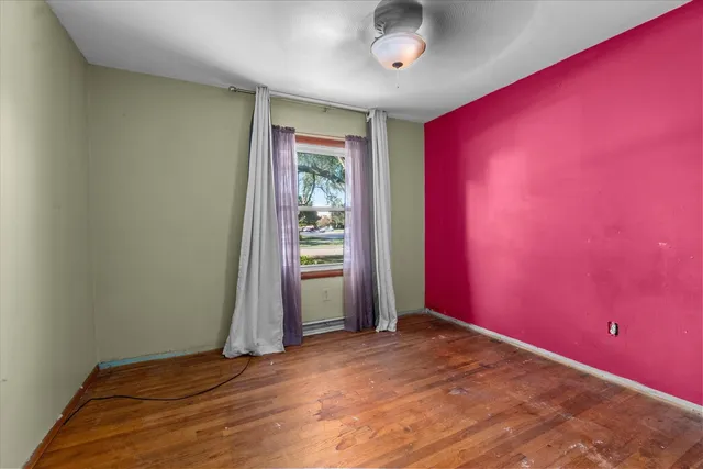 an empty room with windows