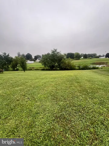a view of a field with an ocean