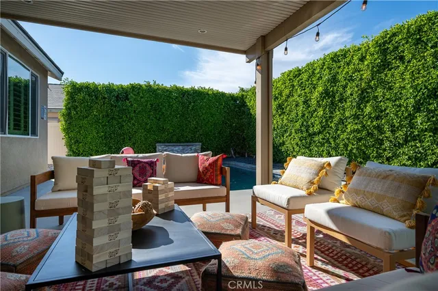 a view of deck with furniture