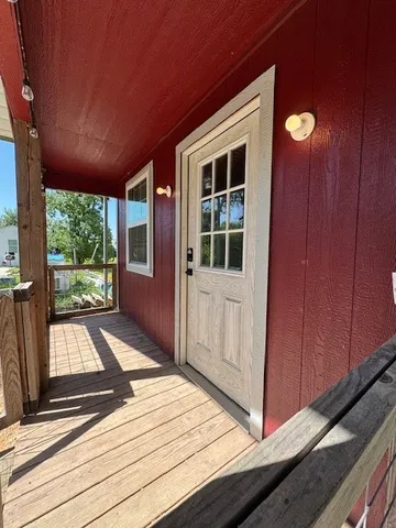 a view of a balcony door