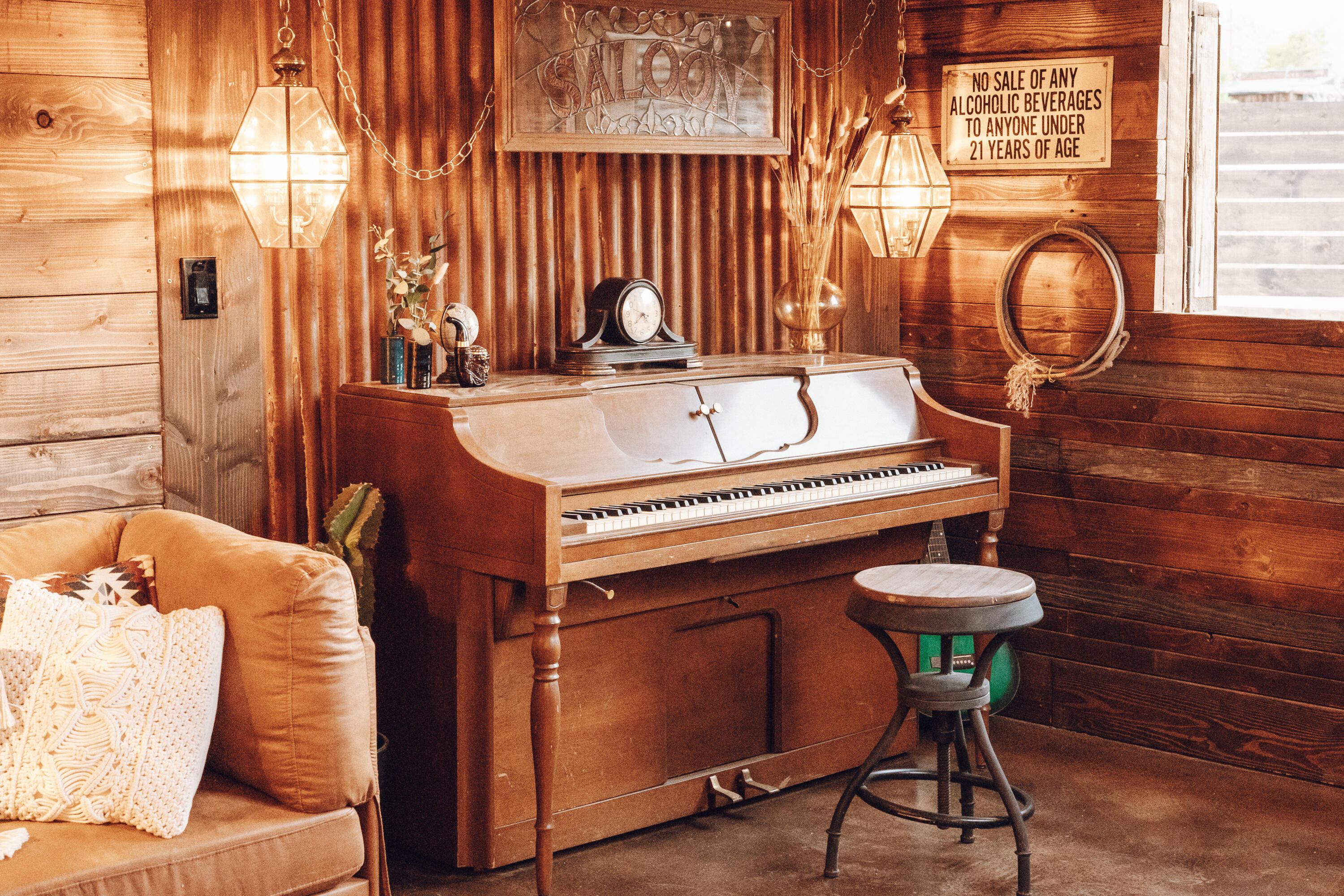 5177 Roy Rogers Road Pioneertown, CA 92268 - Photo 33 of 46 a living room with furniture and a wooden floor