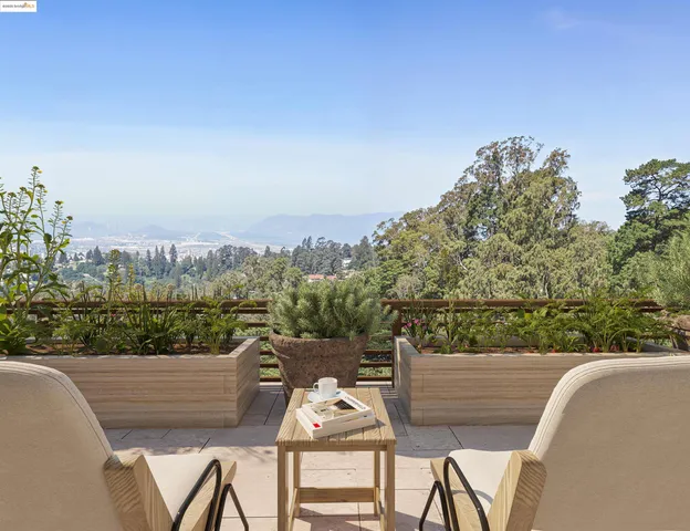 a view of balcony with seating space