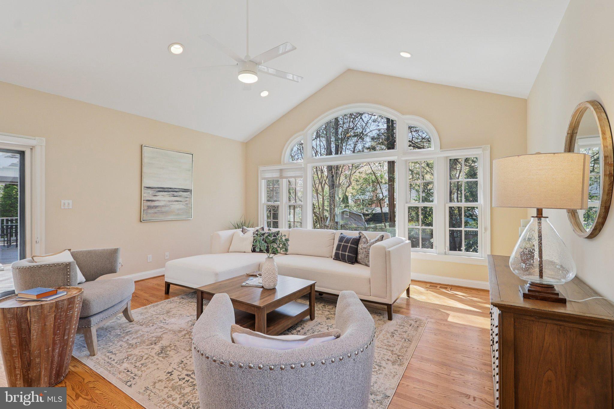 5602 Ogden Road Bethesda, MD 20816 - Photo 31 of 87 Family room with high ceilings and wall of windows