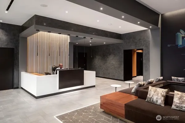 a living room with furniture