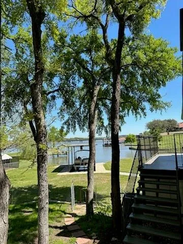 a view of backyard with green space