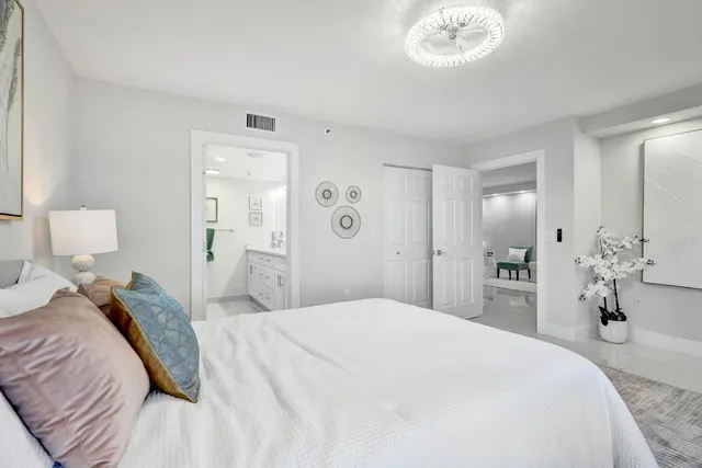 a view of a hallway with a white walls