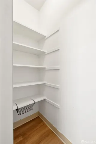 a view of a room with empty racks