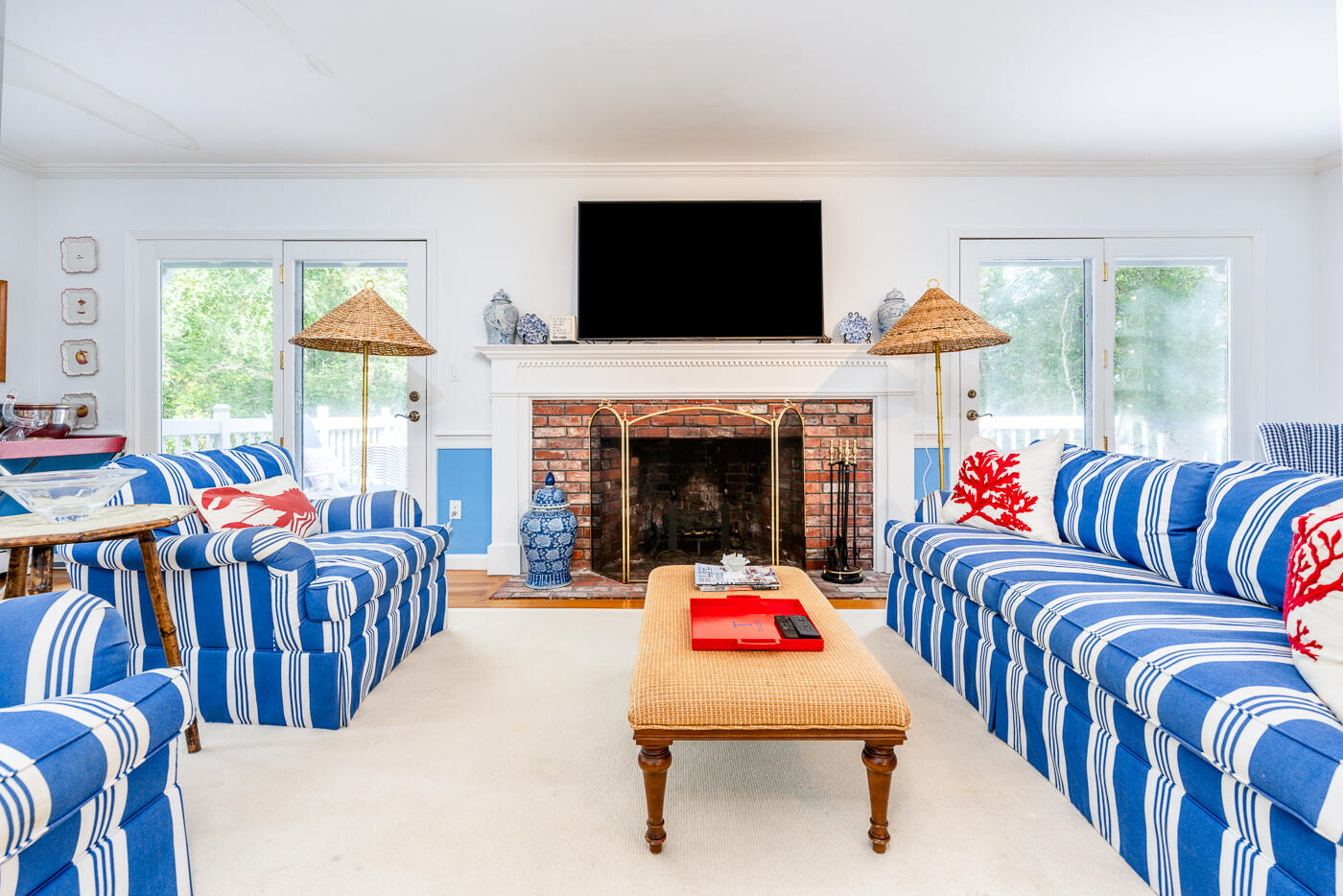 46 Sea Marsh Road Centerville, MA 02632 - Photo 12 of 69 a living room with furniture fireplace and a flat screen tv