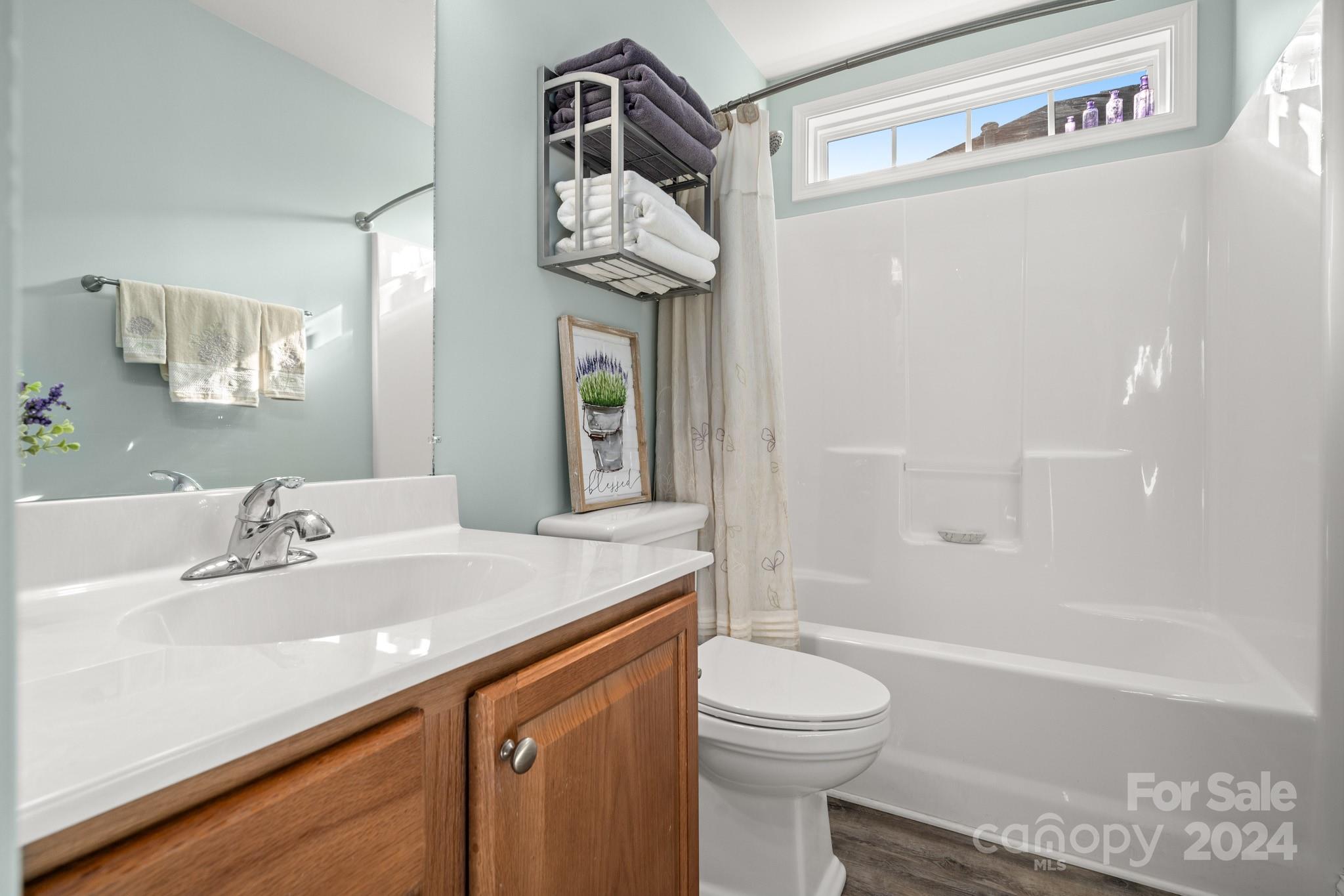290 West Swift Creek Road Fletcher, NC 28732 - Photo 21 of 33 a bathroom with a sink a toilet and shower