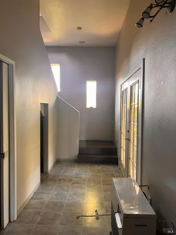 a view of a livingroom with a chandelier