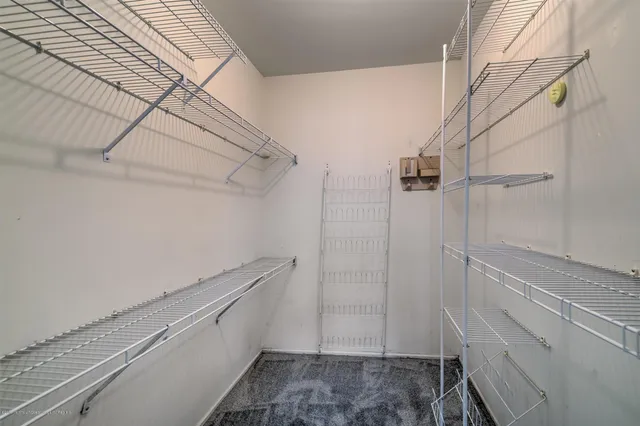 a bathroom with a shower and toilet