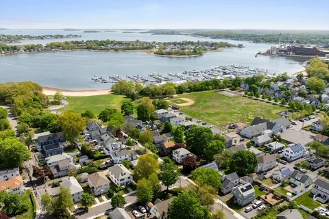 a view of a city and lake view