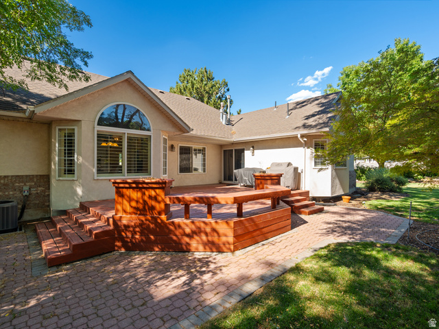 13357 Trail Rider Circle Draper, UT 84020 - Photo 52 of 70 Expansive multi-level wood deck and brick paver patio