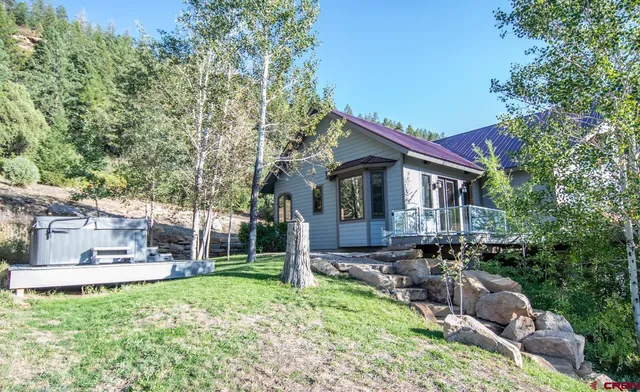 a view of an outdoor sitting area with fire pit