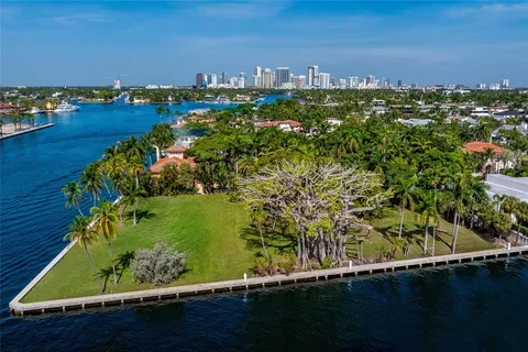a view of a lake with a house