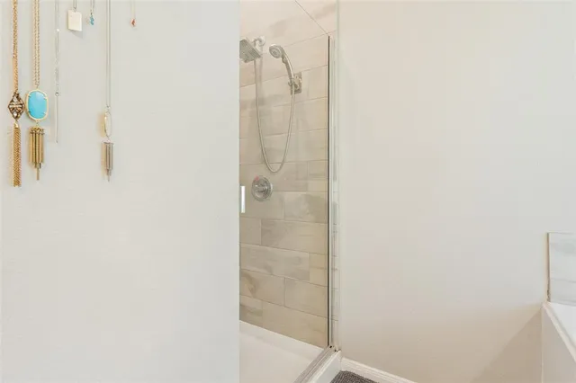 a bathroom with a shower