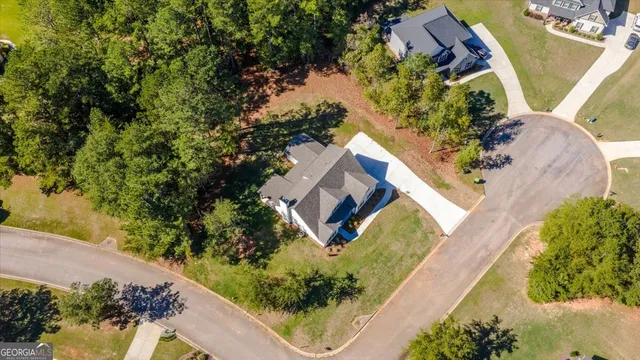an aerial view of a house