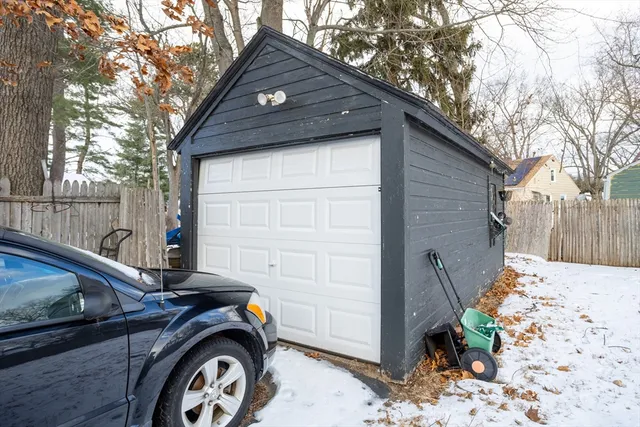 a view of backyard of house