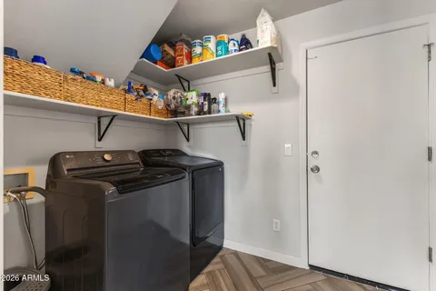 a room with storage and utility
