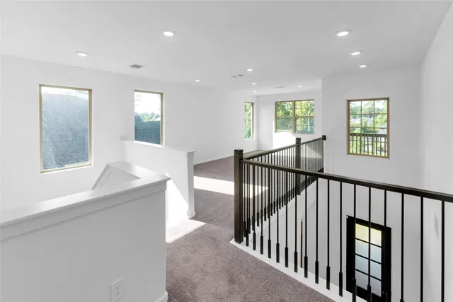 a view of lake with green space