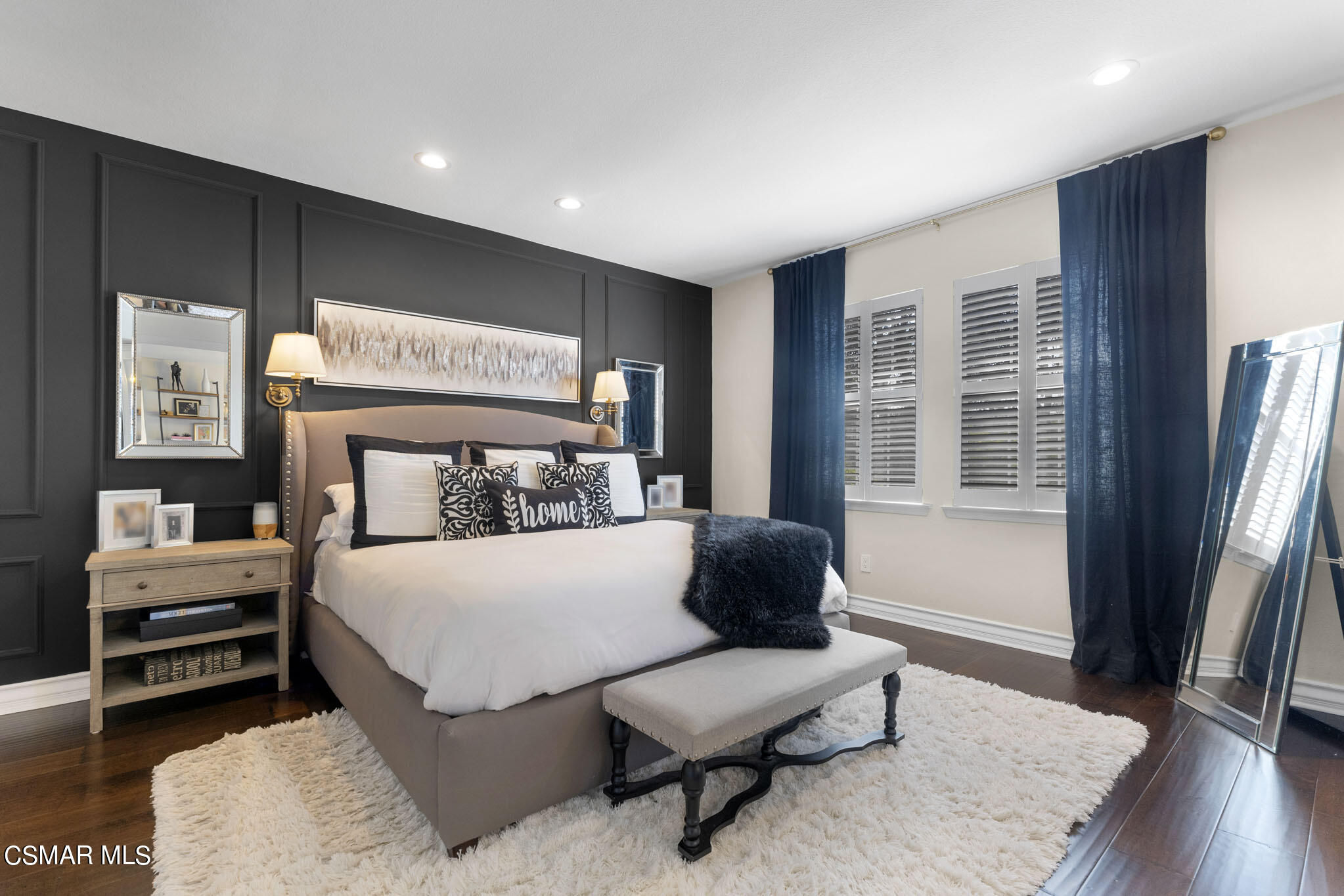 524 Oak Tree Court Simi Valley, CA 93065 - Photo 29 of 61 a bedroom with a bed and wooden floor