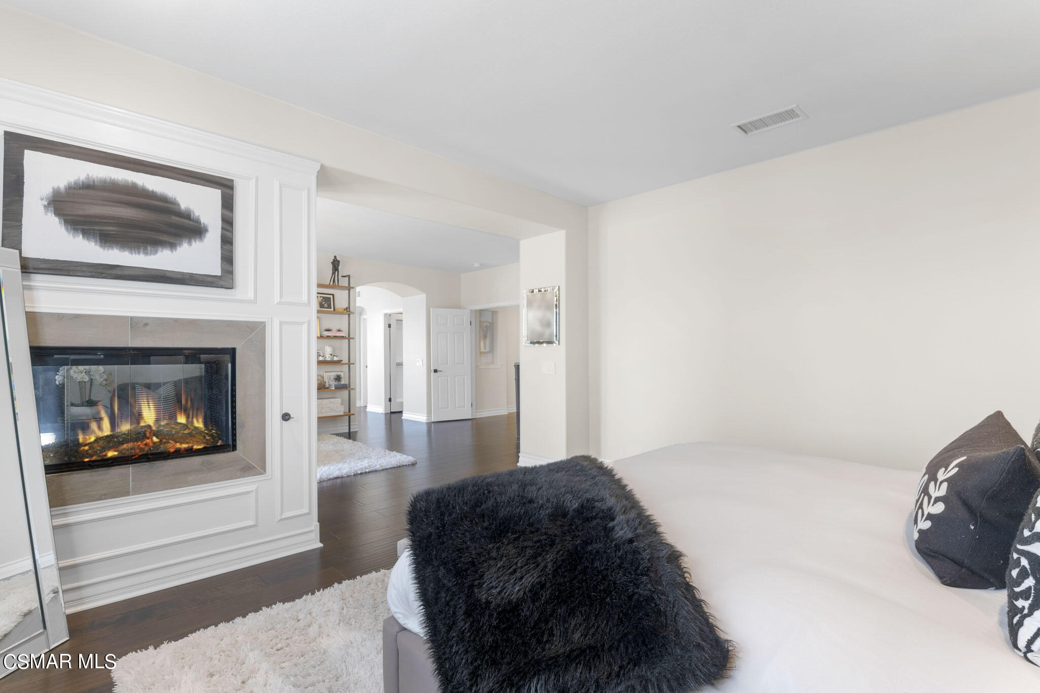524 Oak Tree Court Simi Valley, CA 93065 - Photo 30 of 61 a bedroom with a bed and a fireplace