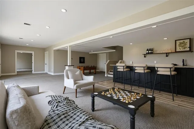 a living room with furniture