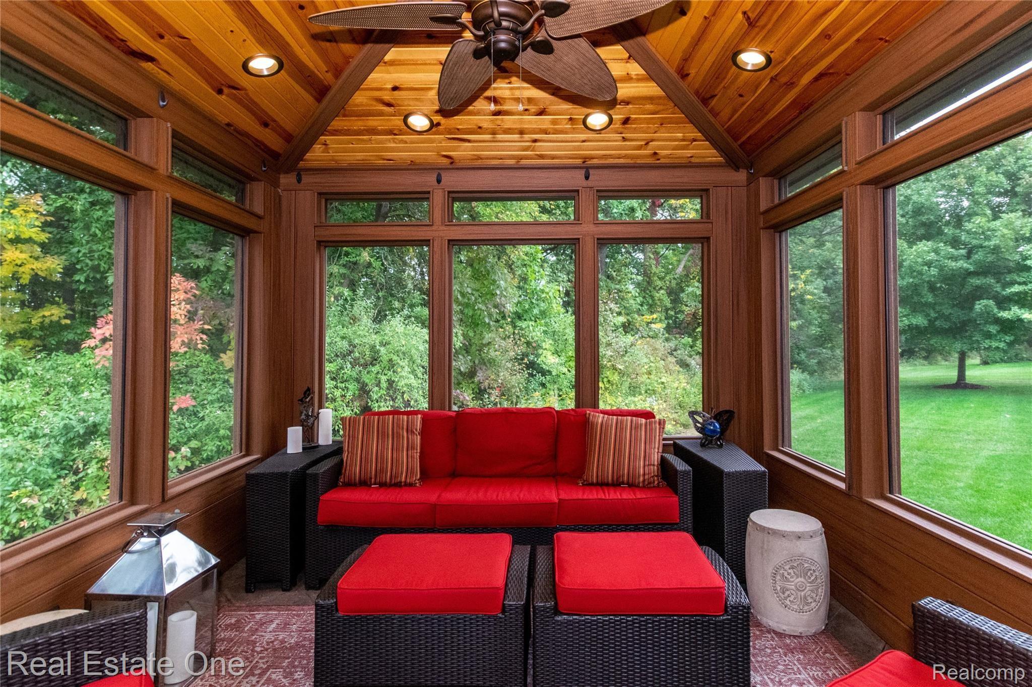 3959 Kaeleaf Road Lake Orion, MI 48360 - Photo 40 of 43 Observatory Room beautiful wood finishes, recessed lighting. Relax and enjoy nature at its finest!