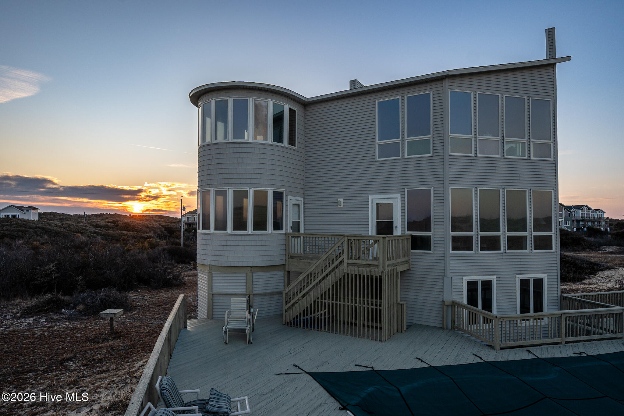 2223 Sandfiddler Road Corolla, NC 27927 - Photo 2 of 17 Rear Elevation, Sunset View from Dune