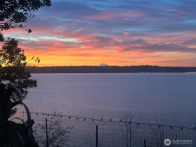 a view of city and mountain