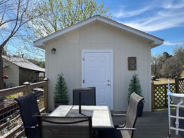 663 Fleming Road Coats, NC 27521 - Photo 17 of 42 a backyard of a house with table and chairs
