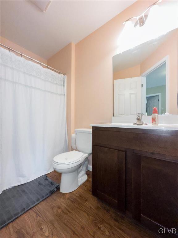 512 Racite Road Alburtis, PA 18011 - Photo 17 of 32 a bathroom with a sink a toilet a mirror and shower