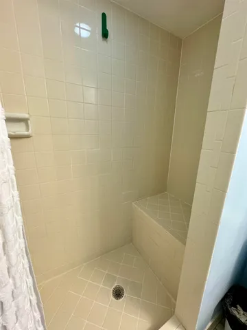 a bathroom with a shower