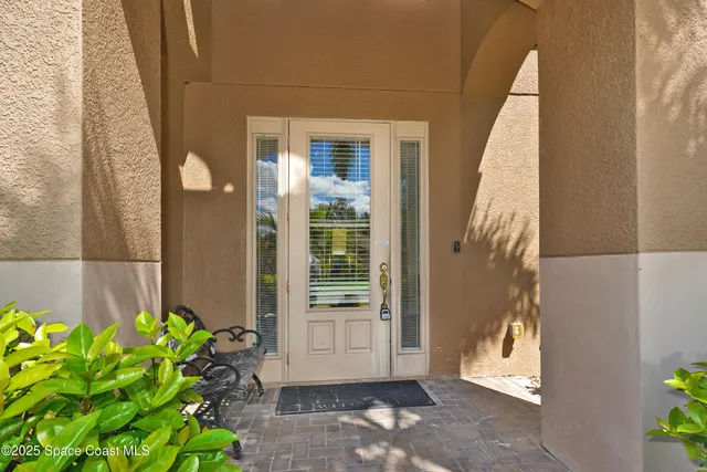 a view of a door of the house