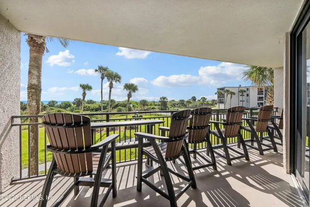 a view of chairs in balcony