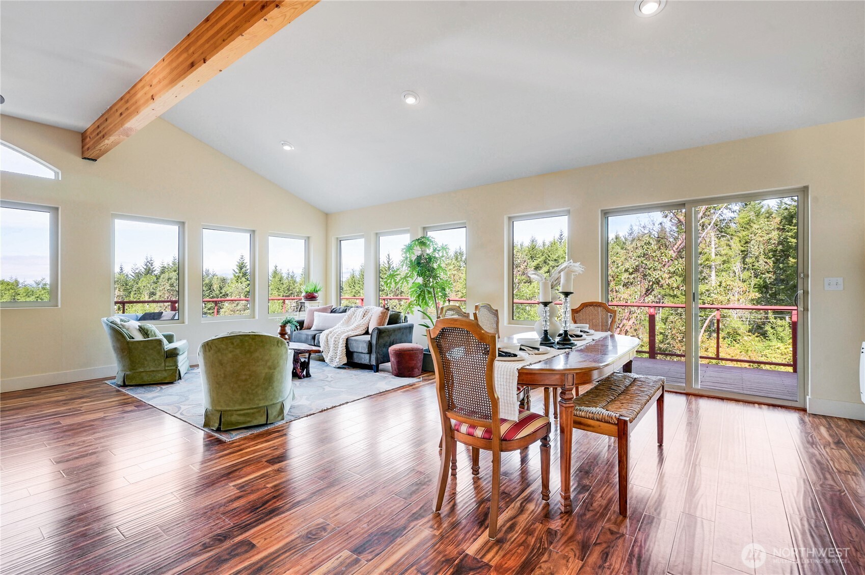 83 Octopus Court Quilcene, WA 98376 - Photo 26 of 40 a living room with furniture and a large window