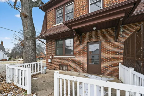 a view of a house with a small window