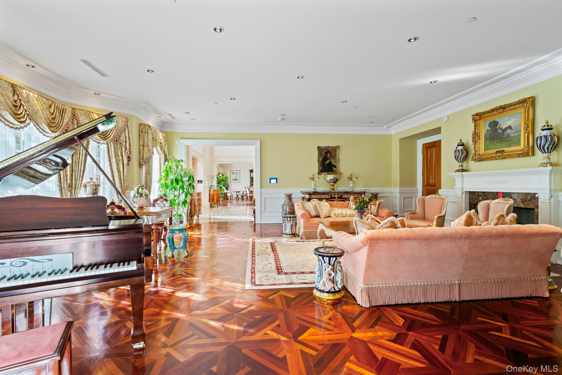 660 Chicken Valley Road Locust Valley, NY 11560 - Photo 7 of 48 Formal living space featuring parquet wood-finish flooring