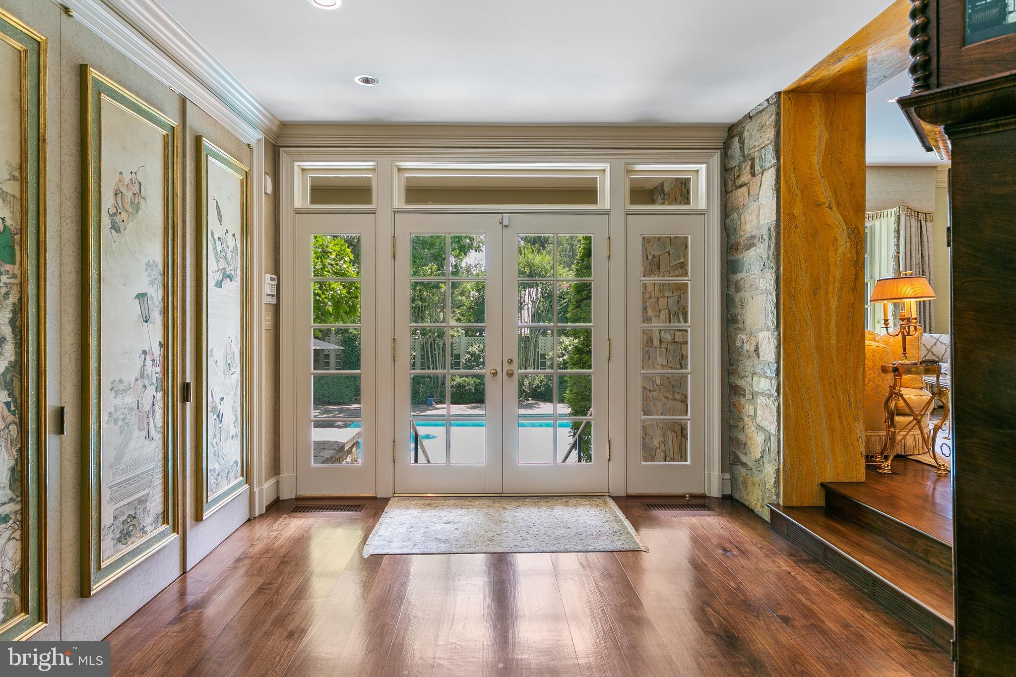 3005 45th Street Northwest Washington, DC 20016 - Photo 11 of 38 French Doors to Pool and Terrace