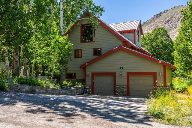 a view of a city with mountains in the background