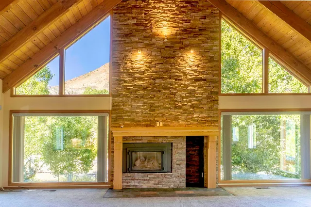 an outdoor space with stove